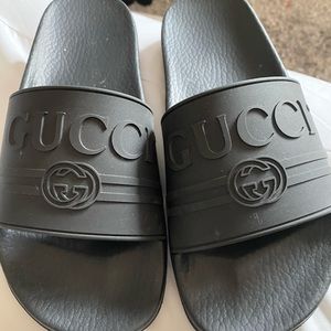 Gucci Logo Rubber Slide Sandals